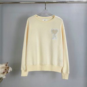 AMI Paris White Patch Oversized Heart Hoodie